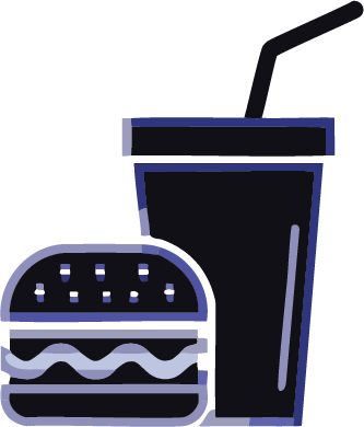 Food and beverage icon - burger and drink