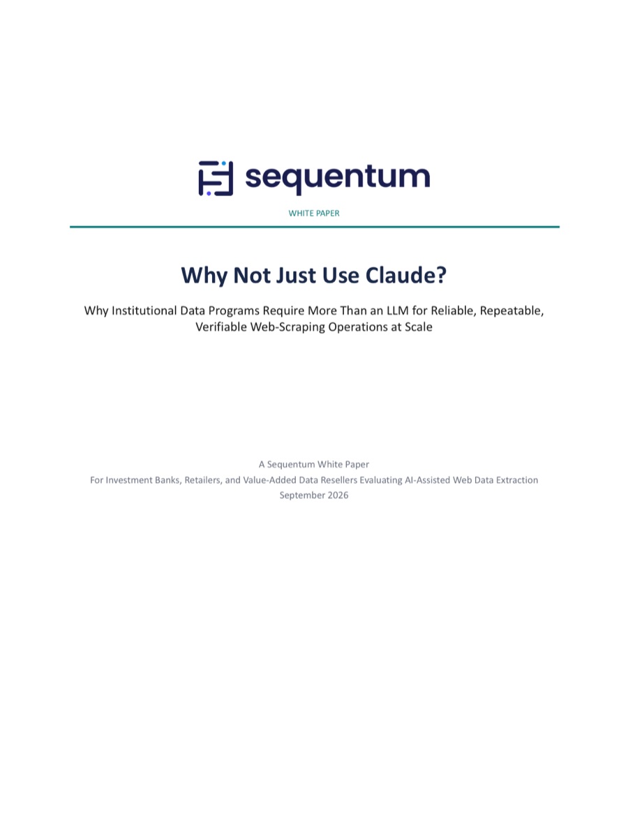 Cover of the Sequentum white paper Why Not Just Use Claude?